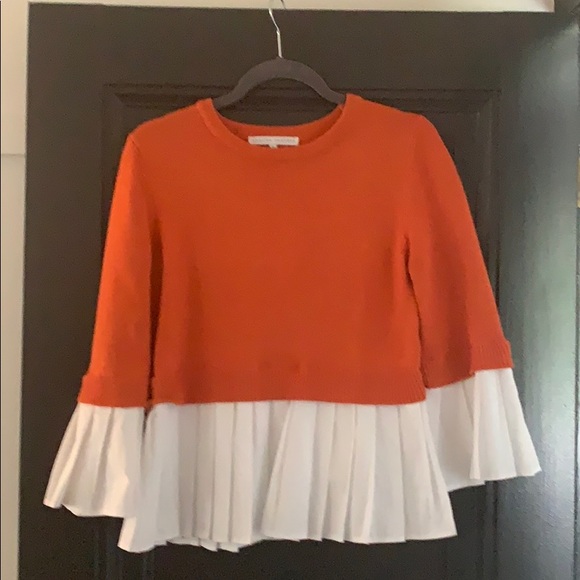 English Factory Sweaters - Sweater with attached pleated blouse